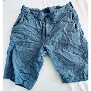 J.Crew Stanton Linen Shorts Men's Size 31 Blue Chambray Baird McNutt Irish Linen